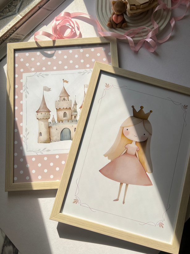 ست تابلوی اتاق کودک پرنسس ۱ 👑🎀👛