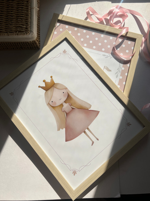 ست تابلوی اتاق کودک پرنسس ۱ 👑🎀👛