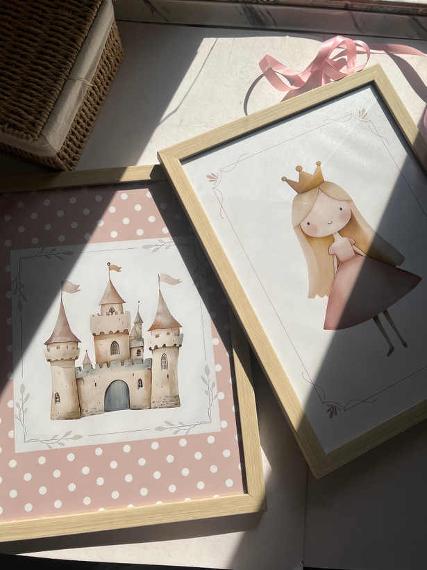 ست تابلوی اتاق کودک پرنسس ۱ 👑🎀👛